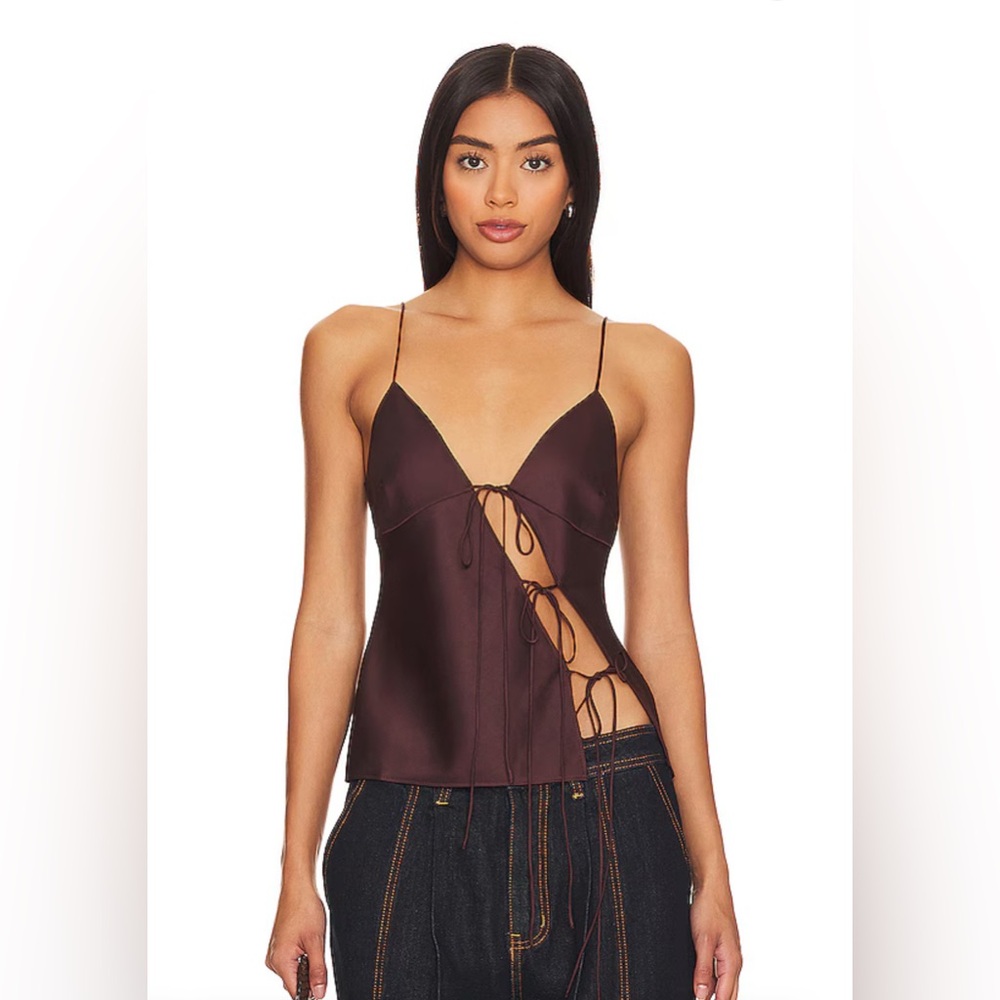 Lioness Mariah Satin Cami in Garnet – Size Large – NWOT